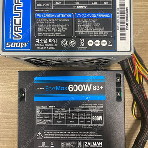 잘만 600W 83+ + 파워렉스 500W