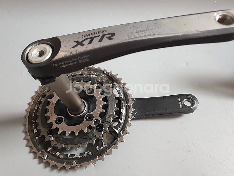 MTB 시마노 XTR 3단 크랭크+드레일러+변속레버--2