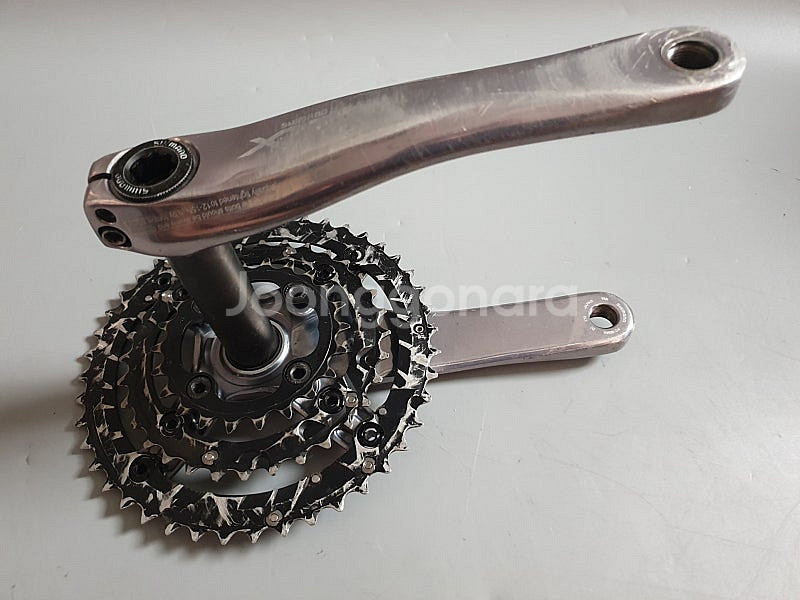 MTB 시마노 XTR 3단 크랭크+드레일러+변속레버--8