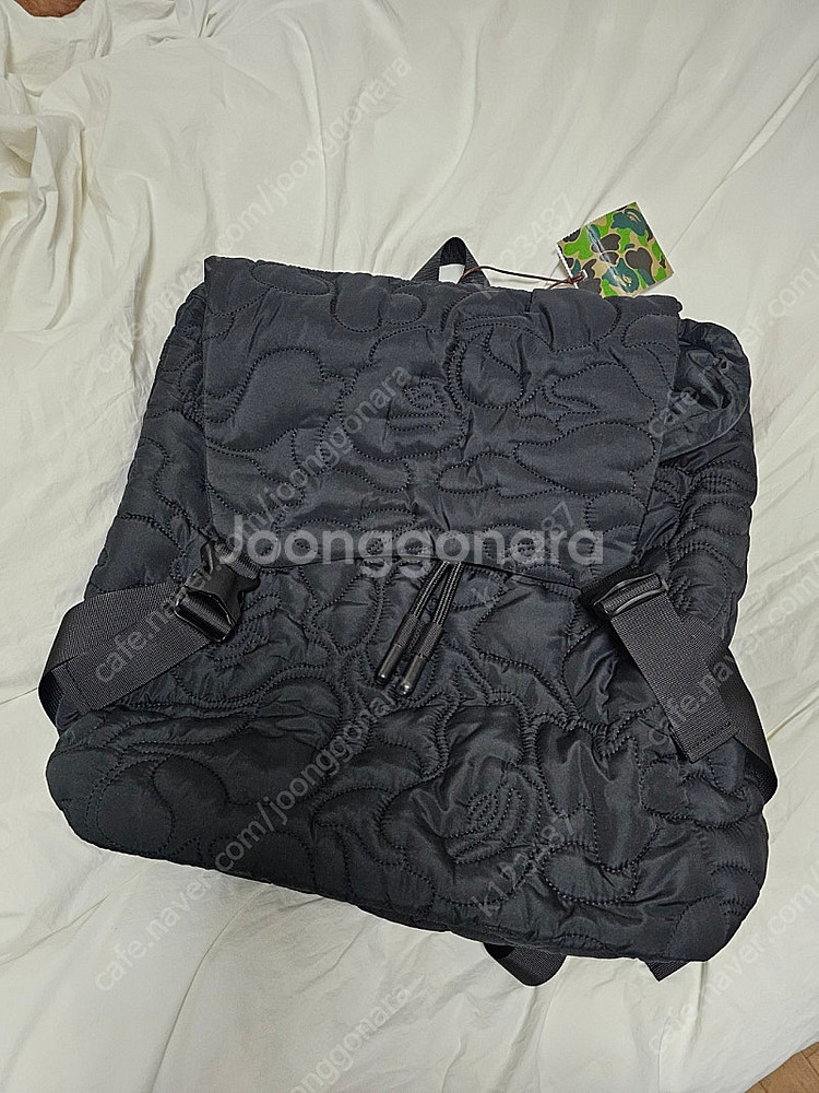 BAPE 베이프 네온 카모 퀼팅 백팩 가방--4