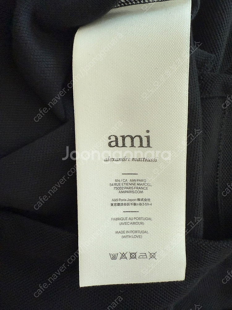 AMI 아미 반팔 카라티 블랙 XL--4