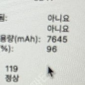 맥북 프로 15년형 레티나 15인치 배터리 사이클 119