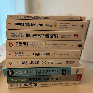 [취업성공도서] 데이터분석 파이썬 머신러닝 SQL ADsP 자연어처리 빅쿼리 교재