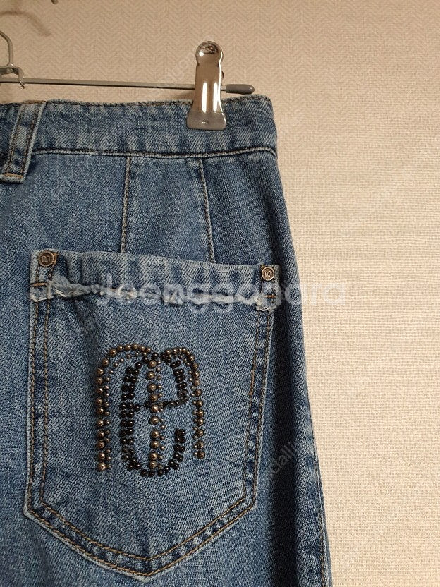 마인 MINE 비딩 와이드 데님 팬츠 44 사이즈 23SS--9