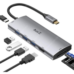 AorZ 7 in1 USB C 허브 HDMI 멀티 포트 어댑터 확장기 4K 맥북 팝니다.