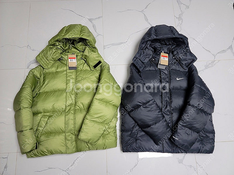 나이키 솔로 스우시 써마핏 패딩 자켓 그린 L 100 새상품 판매합니다.--0
