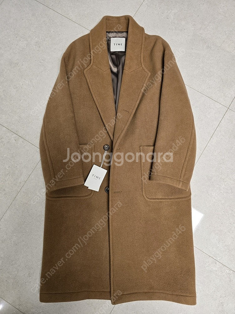 타임옴므 21FW 카멜 캐시미어 138 오버핏 코트--0