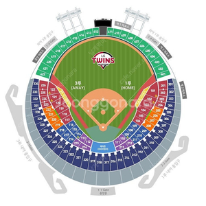 3월 22일 잠실 LG vs 롯데 개막전 3루 외야 2연석 -> 1루 2연석 교환