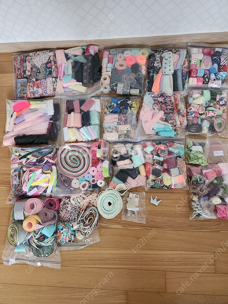 리본재료ㆍ머리핀재료ㆍ망사ㆍ쉬폰ㆍ골지ㆍ등등 일괄 택포 2...--0