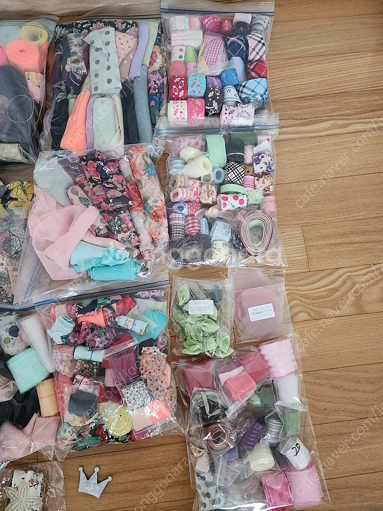 리본재료ㆍ머리핀재료ㆍ망사ㆍ쉬폰ㆍ골지ㆍ등등 일괄 택포 2...--1