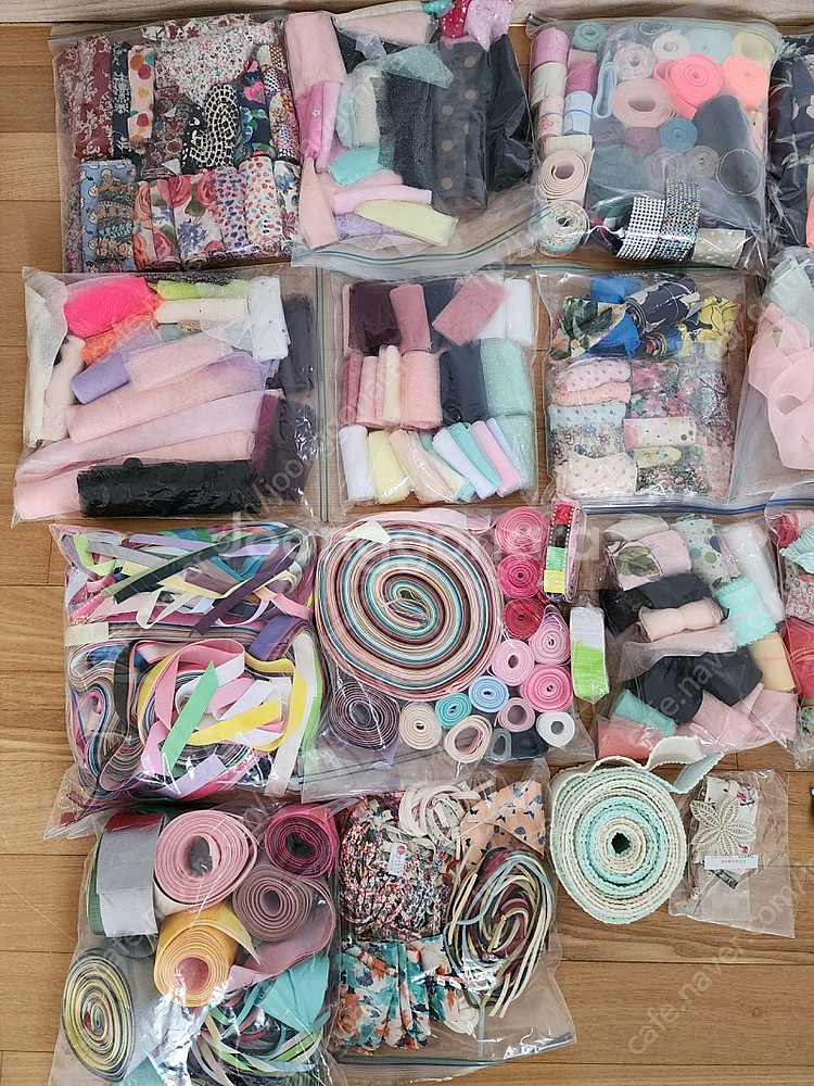 리본재료ㆍ머리핀재료ㆍ망사ㆍ쉬폰ㆍ골지ㆍ등등 일괄 택포 2...--2