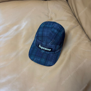 Supreme 슈프림 캠프캡 모자 (Plaid Check Green)