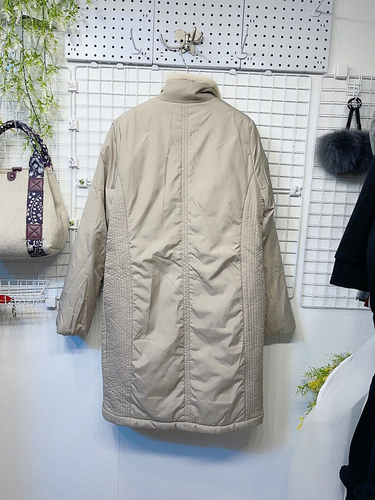 새옷 55 경량 패딩 누빔 코트 천연밍크 배색 충전제 모100% 베이지,블랙--1