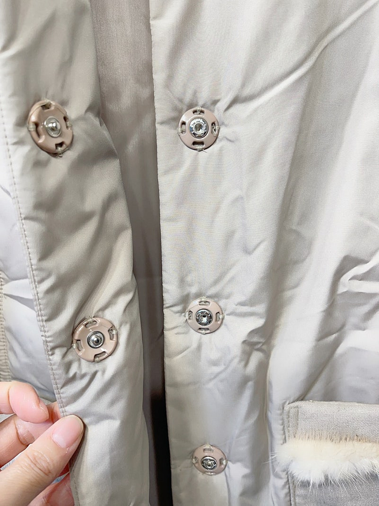 새옷 55 경량 패딩 누빔 코트 천연밍크 배색 충전제 모100% 베이지,블랙--2