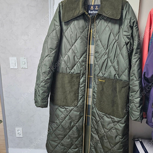 바버 여성 퀼팅 롱패딩(구매영수증첨부)/55사이즈/택포