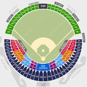 3월23일 엘지 VS 롯데 개막시리즈 3루외야 통로 2연석