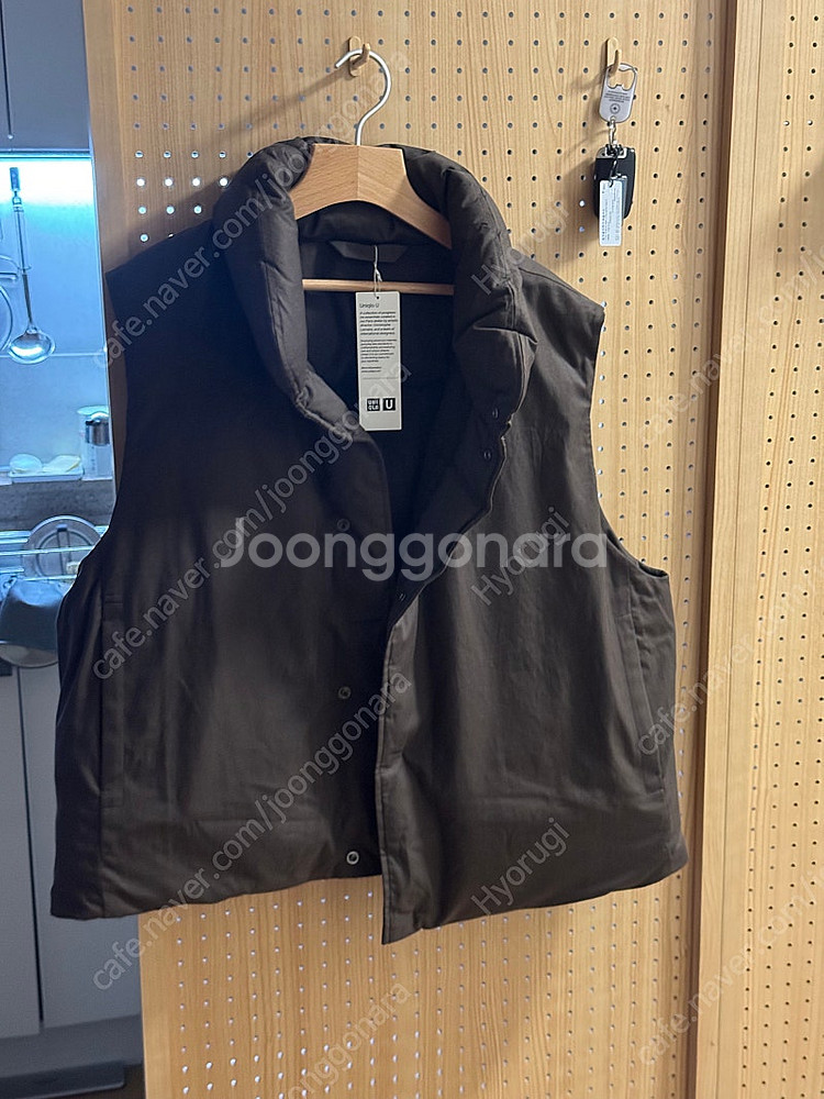 유니클로u 논퀄팅 베스트 브라운 2xl--0