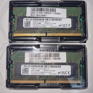 노트북용 MICRON DDR5 8GB ram x 2 팝니다