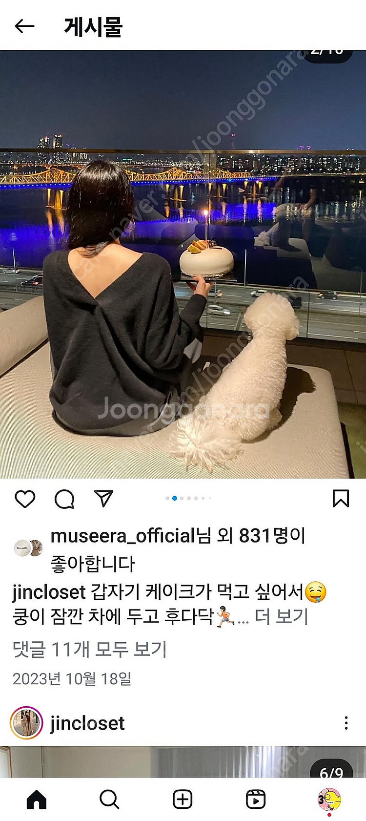 라온 뮤제라 오드 넥스트랩 라쿤 니트 그레이--2