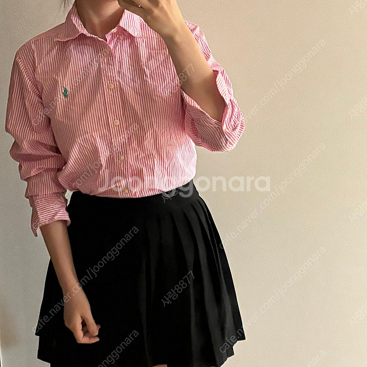 폴로 걸즈 여성 핑크 그린 포니 셔츠 올드머니룩 드뮤어...--2