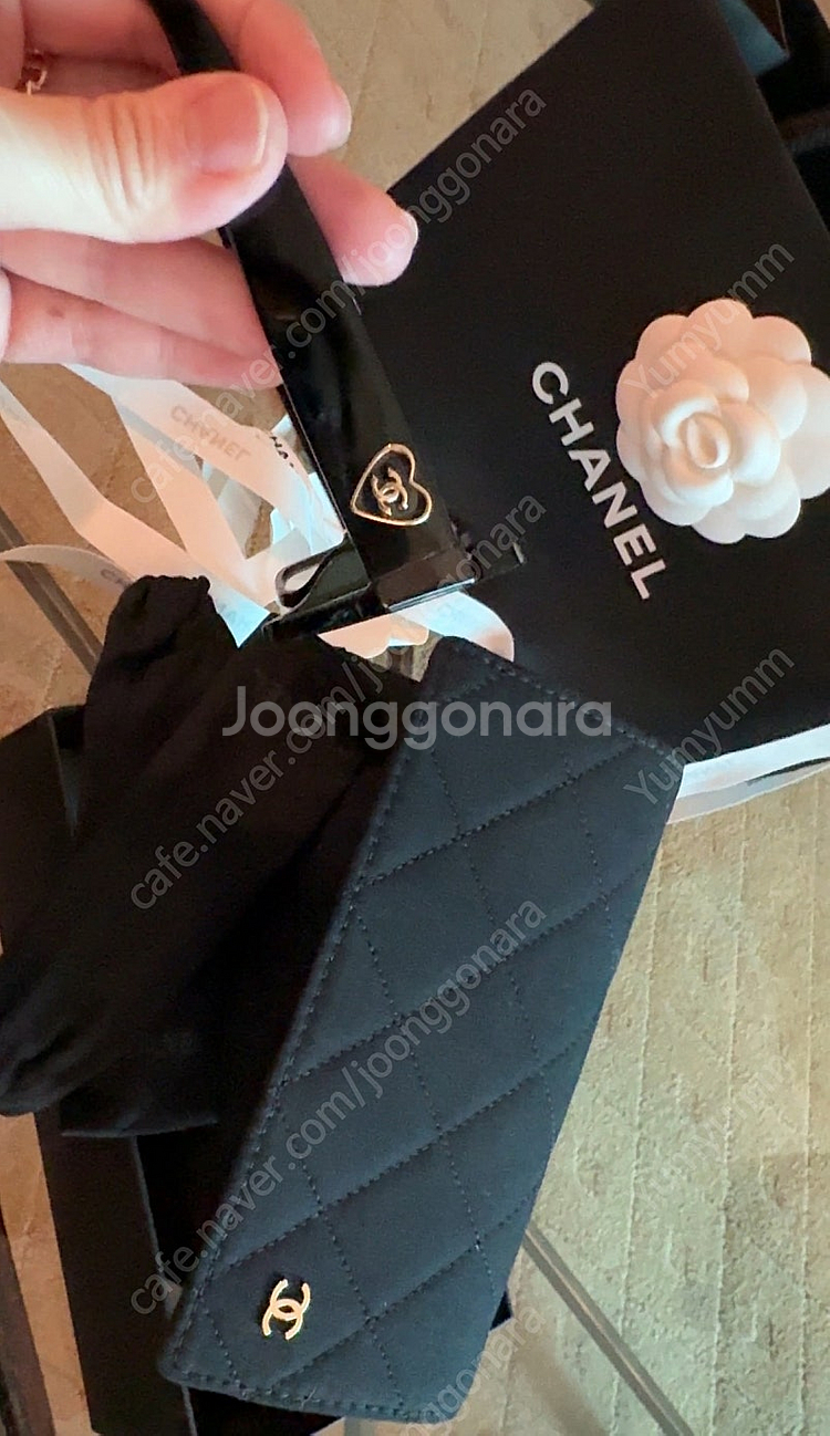 샤넬 하트 로고 안경 스퀘어 프레임--3