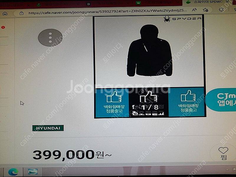 스파이더패딩 남여공용 남성 작은 95사이즈 키165-1...--0
