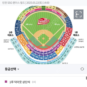 [개막전 / 3월 22일(토) / 랜더스필드] 두산 vs SSG 1루 티켓 _ 내야석 구합니다 (2연석)