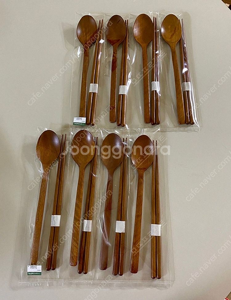 천연 우드 수저세트 4인 새상품 거래해요--2