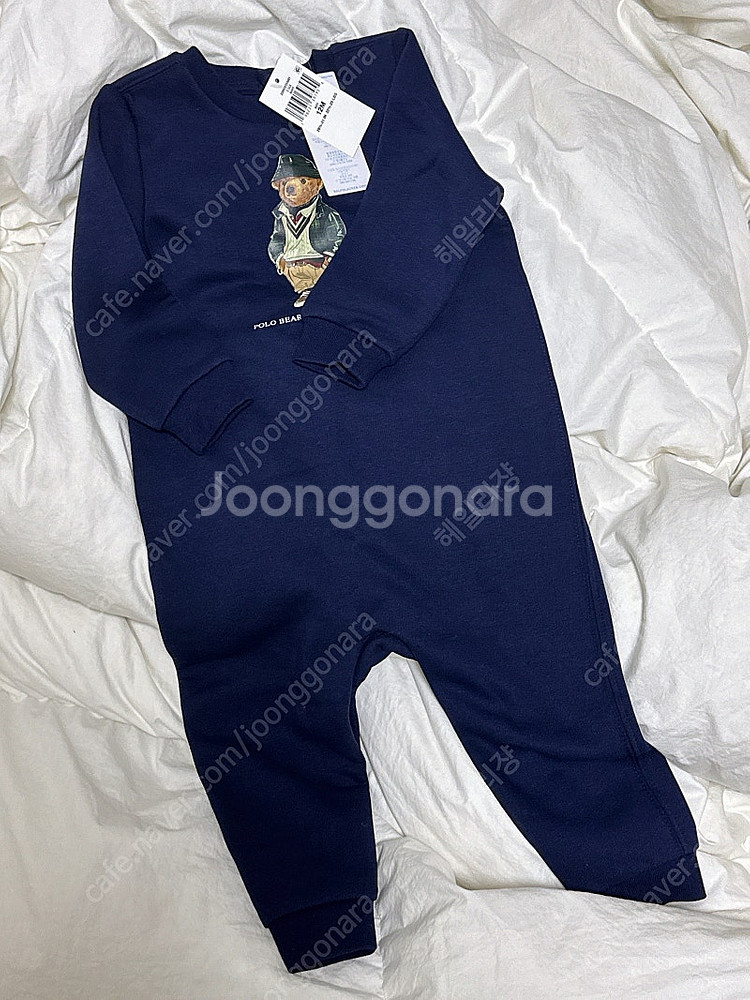 랄프로렌 폴로 우주복 베어 프린트 롬퍼 12m 새상품--1