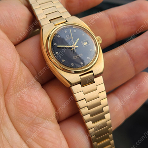 [정품] 오메가 씨마스터 여성용 고구마 11P 다이아몬드 옐로우골드 금장 빈티지 (Omega Seamaster 11P Diamond Yellow Gold)