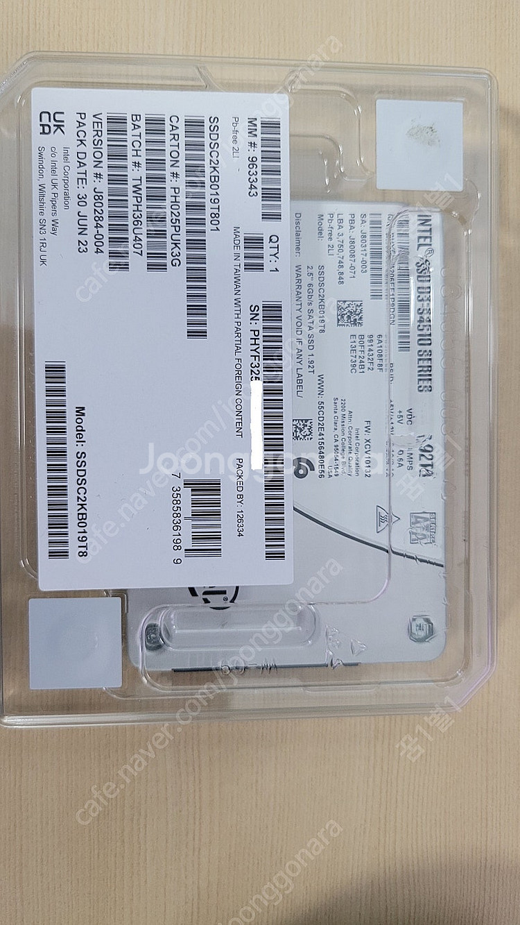 데이터센터용 인텔 S4510 1.92TB 2.5 인치 ...--0