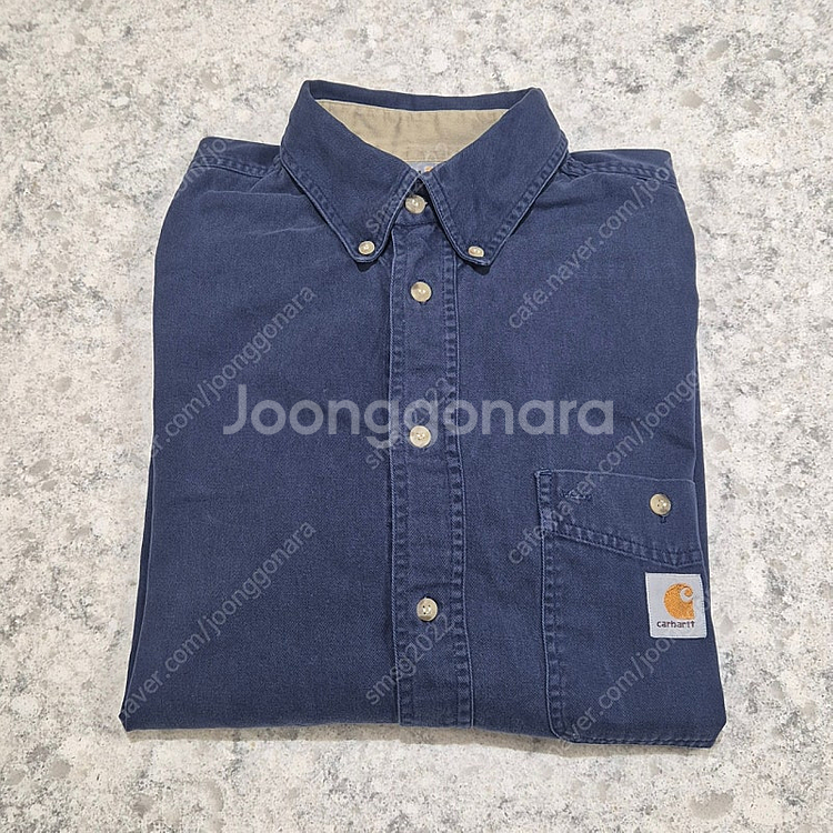 칼하트 리메이크 코튼 네이비셔츠 L--5