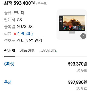 LG43인치 스마트모니터(43SQ700SW)미개봉