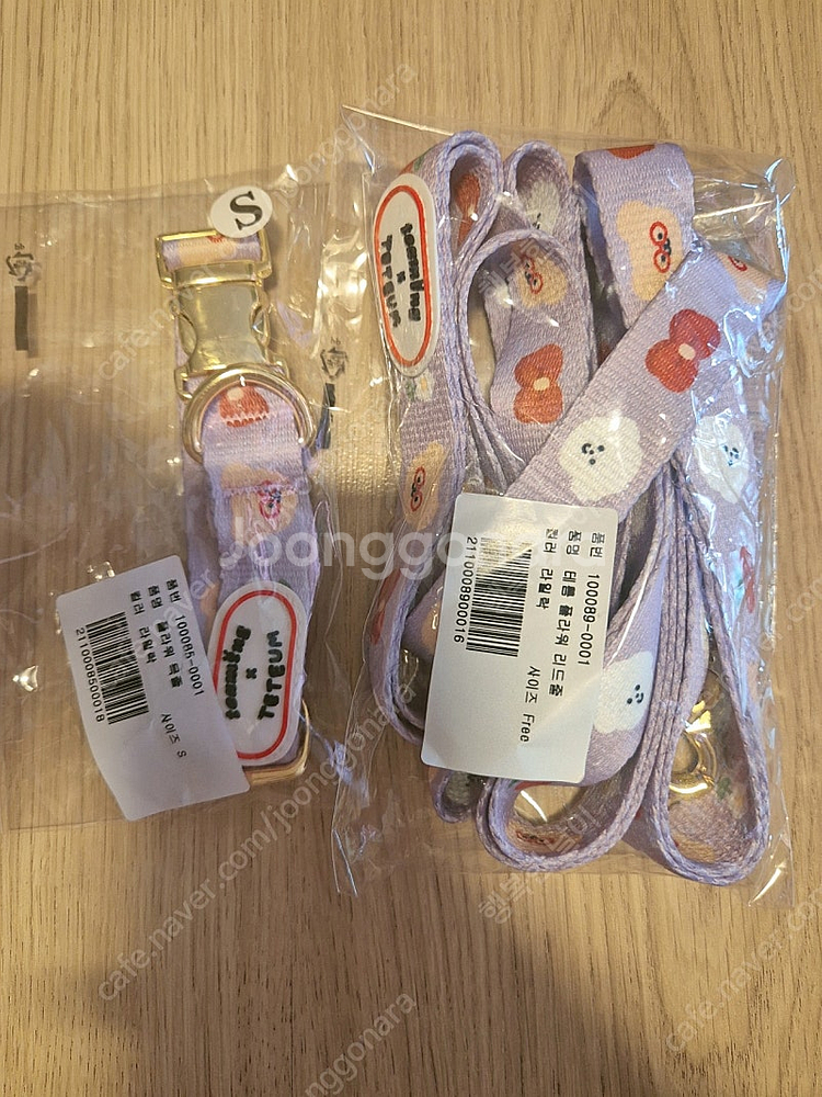 테틈 떼아몽 콜라보 목줄 리드줄 set 새상품--0