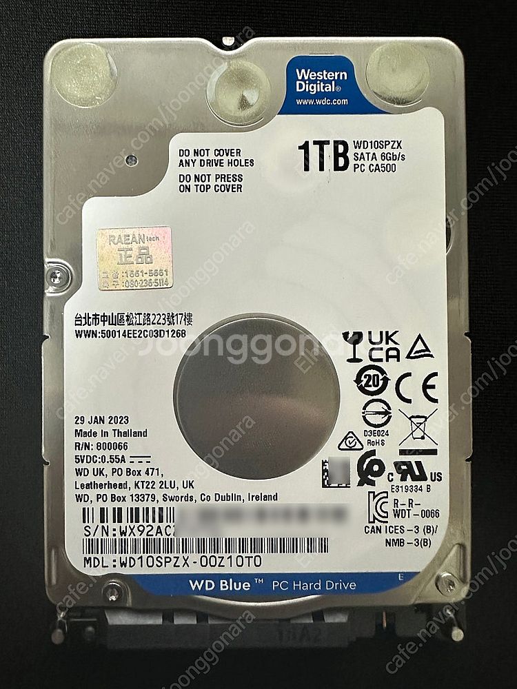 WD Blue 1TB 2.5인치 SMR HDD(WD10...--0