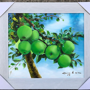 청사과 유화그림(김동환 화백)
