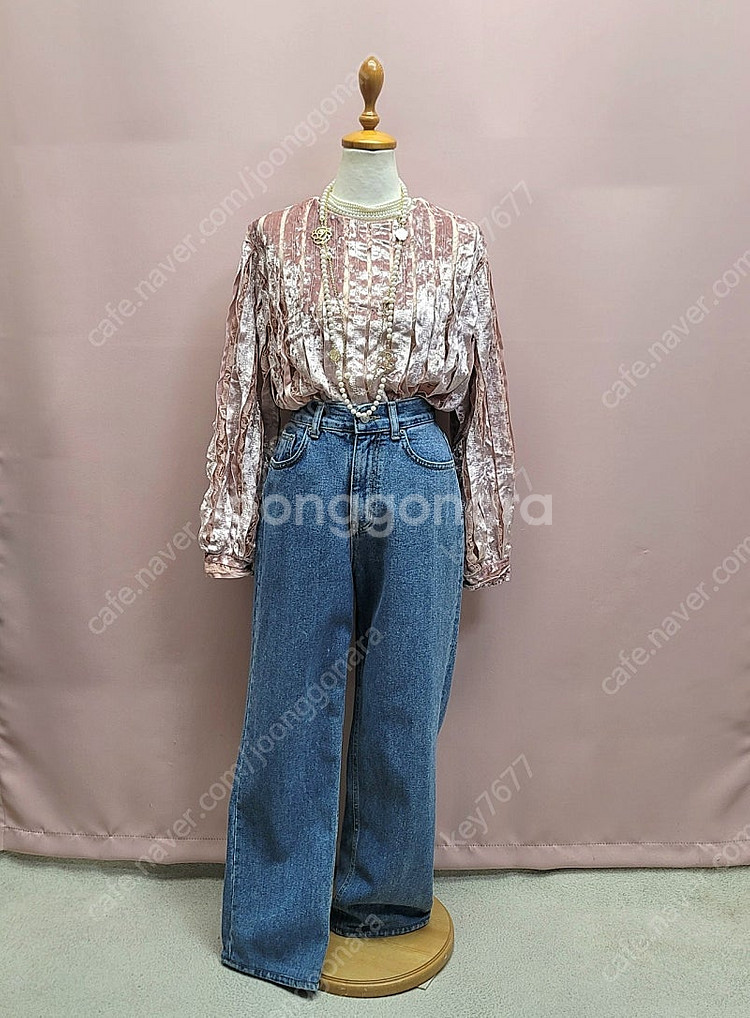 1.베이지보울 중청 데님팬츠 청바지 2.메리노 캐시미어 퍼플 가디건--2