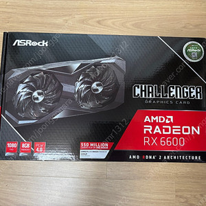 ASRock RX 6600 Challenger D6 8GB 그래픽카드 미개봉 신품