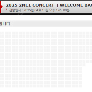 2025 2NE1 CONCERT 투애니원 콘서트 4/13 F1구역 5~8열 무대1열