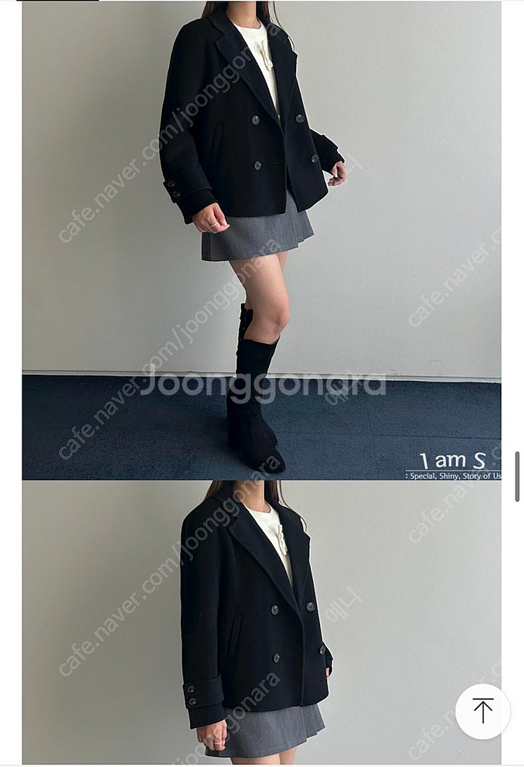 키작녀 여성 하프코트(핸드메이드)S/블랙색상 판매--1