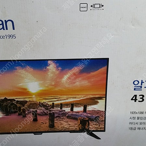 알파스캔 A43FH 43인치 TV. 충북 제천 직거래