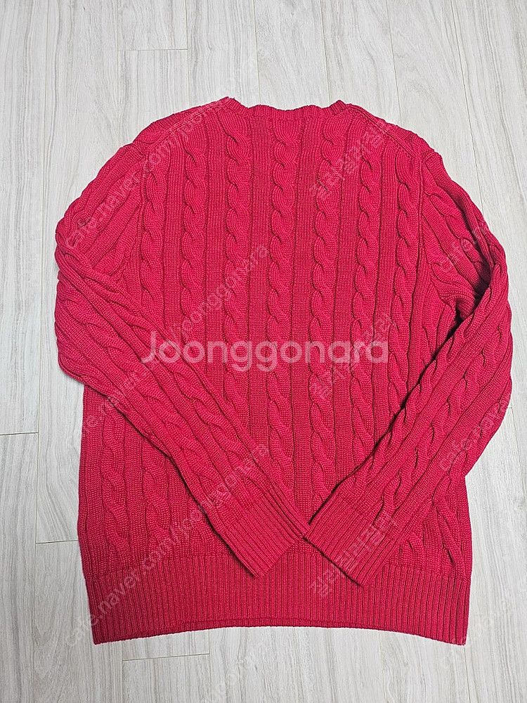 폴로 랄프로렌 케이블 니트 코튼 스웨터 레드--1