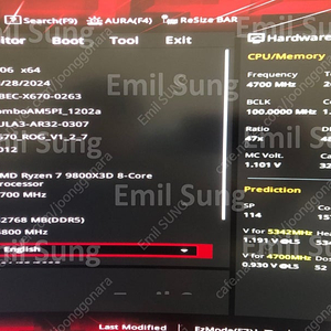 AMD 9800X3D CPU (고수율, SP 114~113) 정품 팝니다.