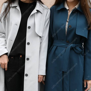 체리코코 블루그린 싱글 트렌치 코트