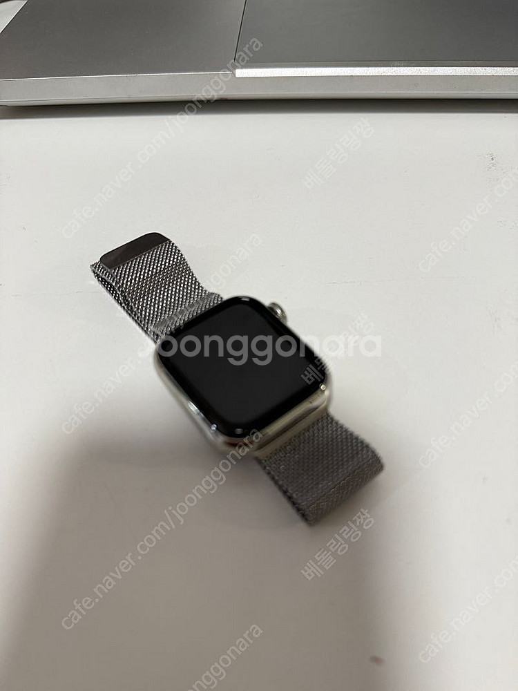 애플워치8 스테인리스 실버 41MM 셀룰러 풀박--0