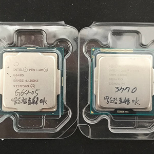 인텔 G6405, i7-3770, 라이젠 2200G, 200GE, 1200 CPU 판매합니다