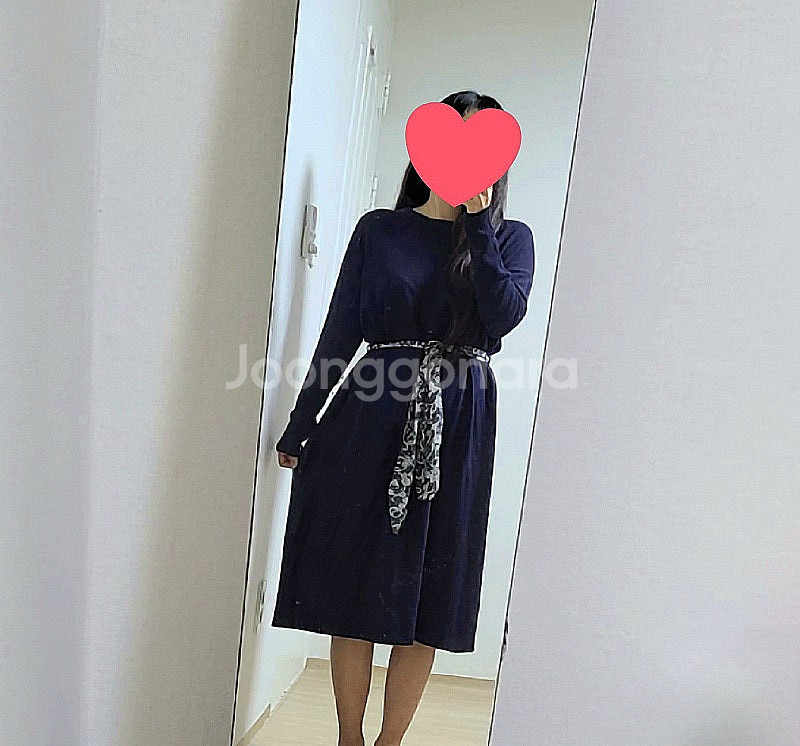 조르쥬레쉬 허리끈묶음 니트 원피스--0