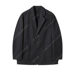 커스텀멜로우 Black Oversized Fit Cotton Setup Jacket