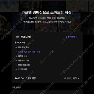 라프텔 1달 이용하실 파티원 구합니다 0/3