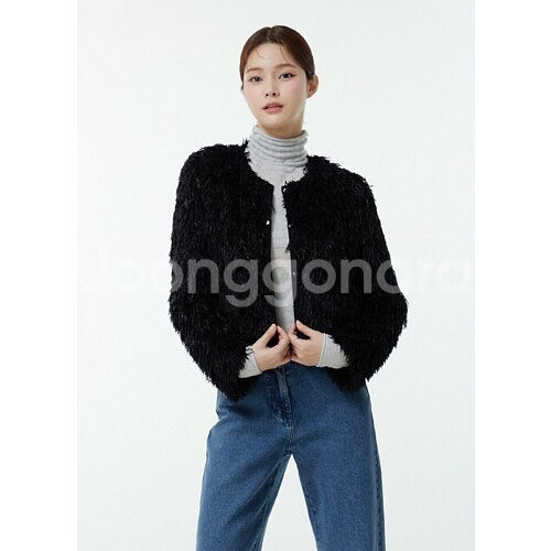 잇미샤 23FW 프린지 크롭 블랙 자켓 55--1